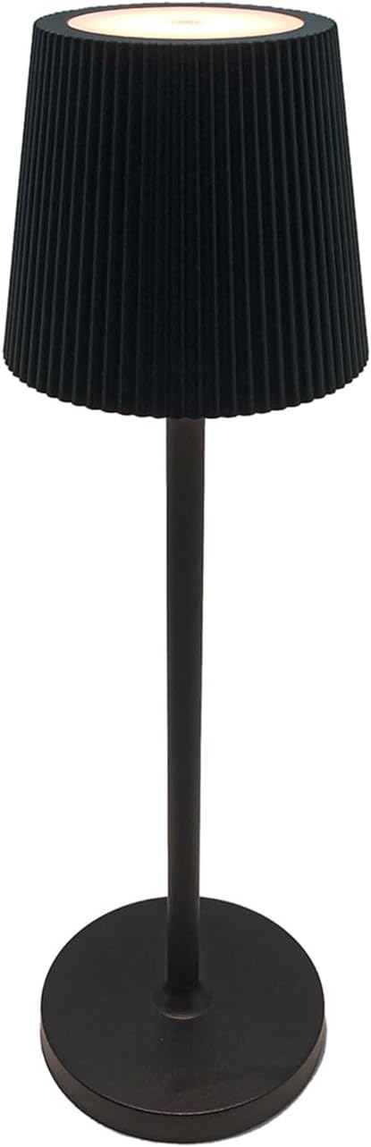 Outdoor Battery Operated Table Lamp Waterproof, Touch Dimmable Desk Lamp, Dimming Up, LED Night Light for Camping Restaurant Home, H10.8in, 5000mAh (Black)
