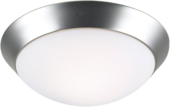 360 Lighting Davis Modern Ceiling Light Flush Mount Fixture 11" Wide Brushed Nickel Silver Metal Frosted Glass Dome Shade for Bedroom Kitchen Living Room Family Hallway Bathroom House Dining