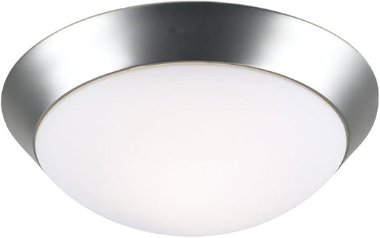 360 Lighting Davis Modern Ceiling Light Flush Mount Fixture 11" Wide Brushed Nickel Silver Metal Frosted Glass Dome Shade for Bedroom Kitchen Living Room Family Hallway Bathroom House Dining