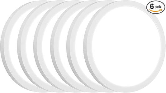 LED Flush Mount Ceiling Light Fixture, 100W Equivalent Modern Kitchen Recessed Ceiling Lamp 5000K Daylight White 15W 1200Lm 7 Inch Closet Round Surface Mount for Laundry Bedroom Hallway(Pack of 6)