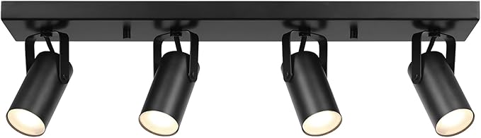 GLOBE Electric 64000051 24" 4-Light 22W Dimmable LED Integrated Track Lighting, Matte Black, Lighting for Kitchen, Bathroom, Bedroom, or Dining Room, Living Room Ceiling Lights, Light Fixture