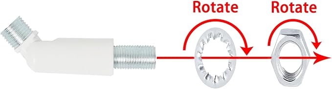M10 Threaded Extension Rod with Sloped Ceiling Adapter Kits for Pendant Light, Island Lighting, White