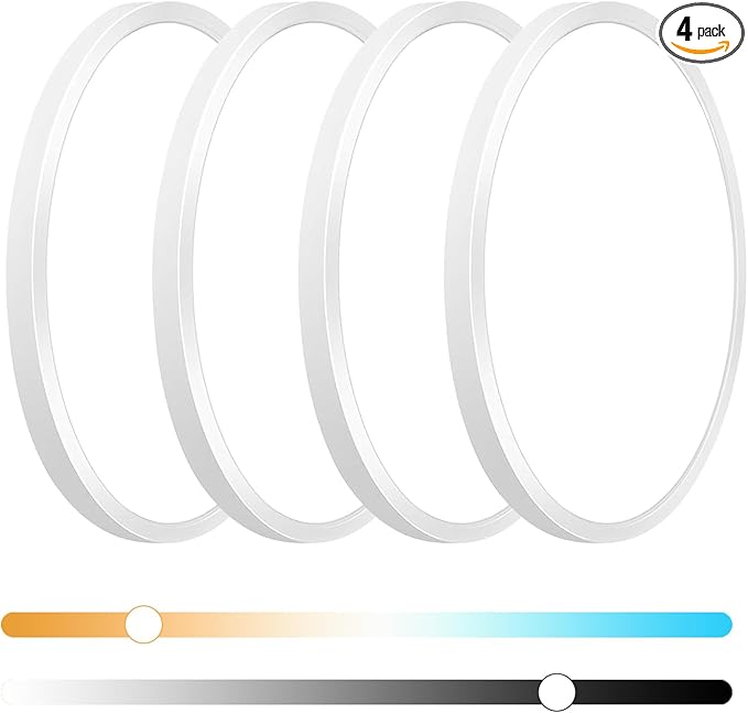 4PK 15.8 Inch Dimmable Flush Mount LED Ceiling Light Fixture, 32W,3200LM,3000K/4000K/6000K CCT Selectable,0.67 inch Super Slim LED Ceiling Light for Bedroom,Hallway,Kitchen