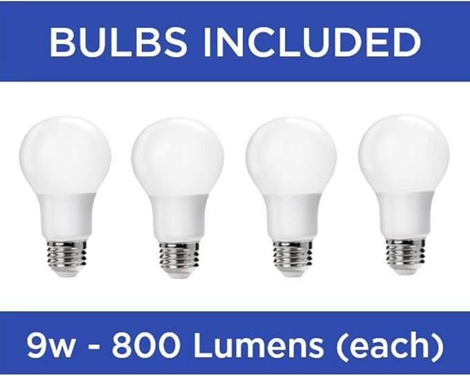 Progress Lighting 4-Light Universal Ceiling Fan Light Kit for AirPro Collection Ceiling Fans, New Traditional and Rustic Style, Includes 4 LED Light Bulbs, White