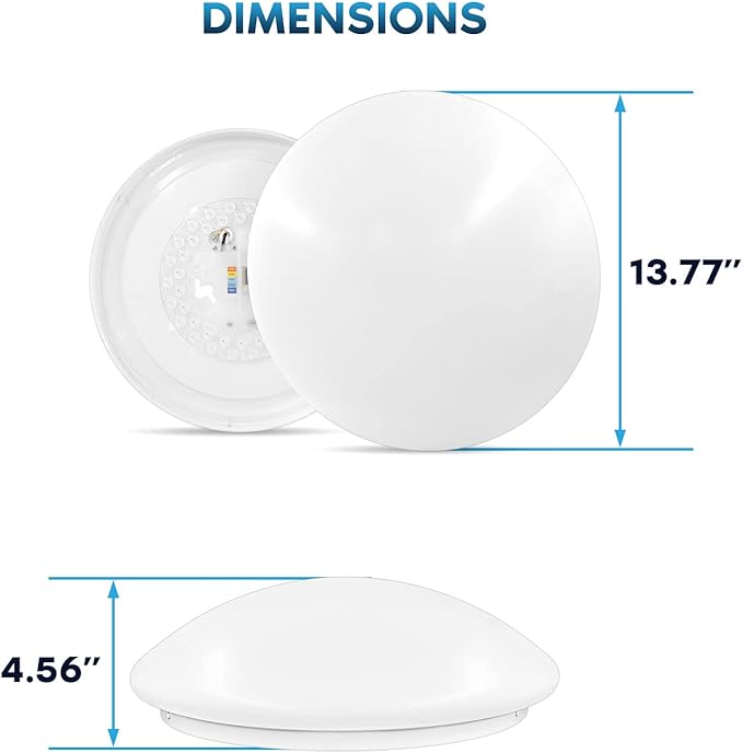 LUXRITE 14 Inch LED Flush Mount Ceiling Light, 25W, 5 CCT Color Selectable 2700K | 3000K | 3500K | 4000K | 5000K, 1875 Lumens, Dimmable Ceiling Light Fixture, Damp Rated, Energy Star, ETL Listed