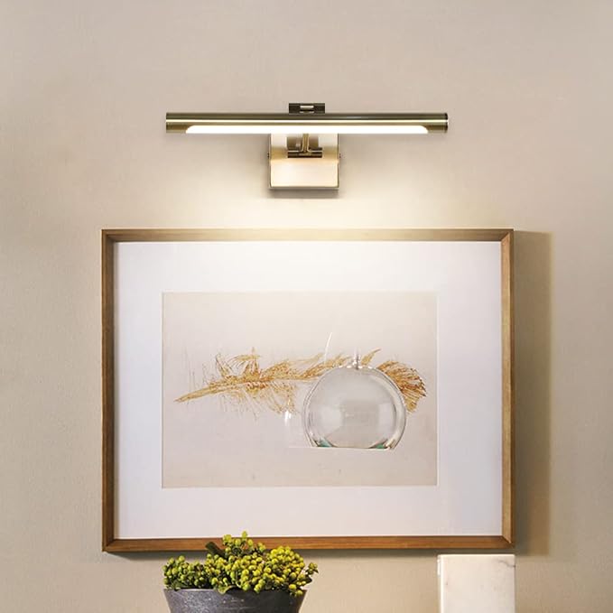 Joosenhouse LED Picture Lights for Paintings Bronze Finish 16.53" Long Swing Arm Display Wall Art Light 7W Gallery Hallway Lighting Over Pictures,Hardwired Connection 3000K