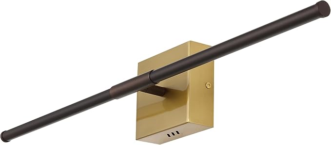 JONATHAN Y 28" Oil Rubbed Bronze/Brass Gold Modern Dimmable Integrated LED Wall Sconce, Metal Vanity Light for Bathroom Mirror Bedroom Hallway, Sleek Hardwired Wall Lamp Fixture, 3000K (JYL7022F)