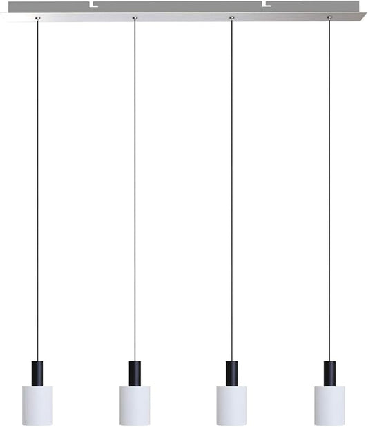 Virgo 4 Mini Pendant Lighting Black-White - LED Hanging Light Fixture for Kitchen Island, Bar, Foyer - Cluster Pendants - Dimmable, Adjustable Wire, Lamp Bulb Included