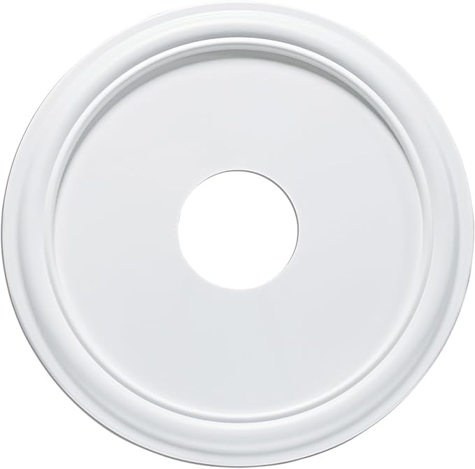 EIFHYT Molded Nylon Ceiling Medallion for Light Fixtures and Ceiling Fans 16"OD x 4"ID x 3/4"P (Fits Canopies up to 12-3/8") White