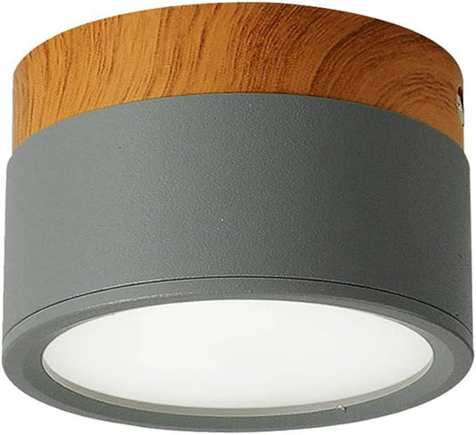 4.2-Inch Macaron Style Ceiling Light, Nordic Modern Ceiling Light Fixture, 15W LED Mini Cylinder Minimalist Close to Ceiling Lamp for Bedroom Hallway Entryway Kitchen Foyer Office