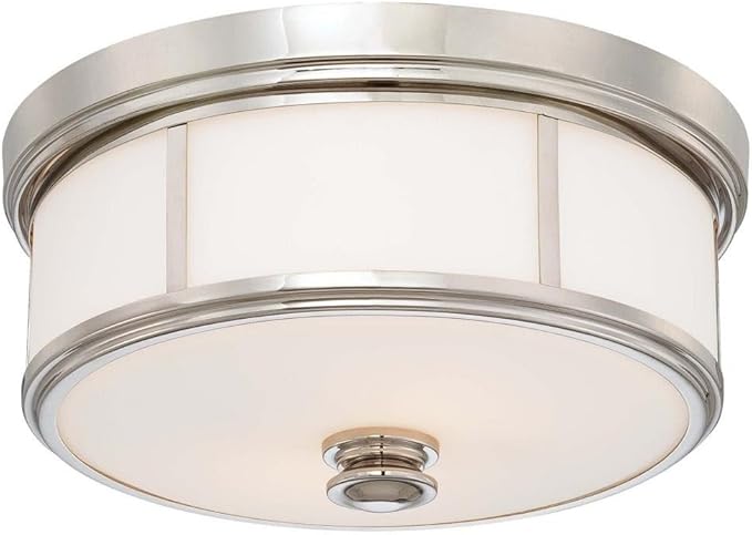 Minka Lavery Flush Mount Ceiling Light 6369-613 Low Profile Fixture, 5-Light 300 Watts, Polished Nickel