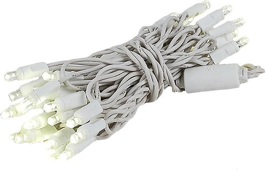 Novelty Lights 50 Light LED Twinkle Christmas LED Mini Light Set, Outdoor Curtain Fairy Wedding String Lights, Non-Connectable, Warm White, White White, 25 Feet