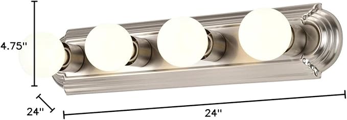 Nuvo Lighting 60/301 Transitional Four Light Vanity in Pwt, Nckl, B/S, Slvr. finish