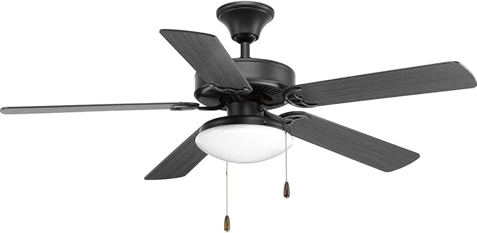 Progress Lighting 2-Light Ceiling Fan Light Kit for AirPro Collection Ceiling Fans, Modern Tranisitonal Style with Wide Low Profile Opal Glass Diffuser, Includes 2 LED Light Bulbs, Graphite