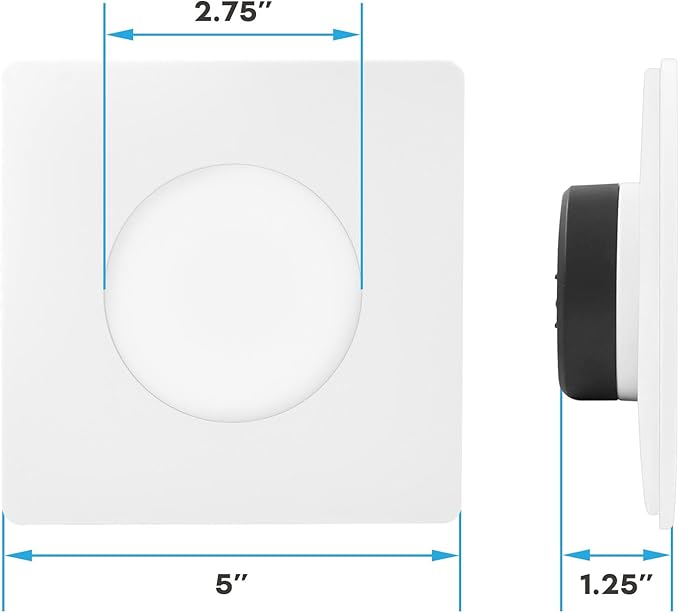 LUXRITE 3-4 Inch Square LED Flush Mount & Recessed Light, 7.5W, 5CCT 2700K-5000K, 650LM, Magnetic Trim, Dimmable Ceiling Can Light, Install to J-Box or 4 Inch Housing, Wet Rated, UL Listed