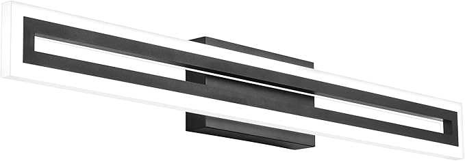 SOLFART Bathroom Vanity Light Fixtures Vanity Lights for Mirror Bathroom Lighting Black Led Light 6000K