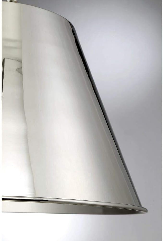 Savoy House 7-131-1-109 Alden Traditional Metal Cone Pendant, 1-Light 60 Watt, 18" H x 34" W, Polished Nickel