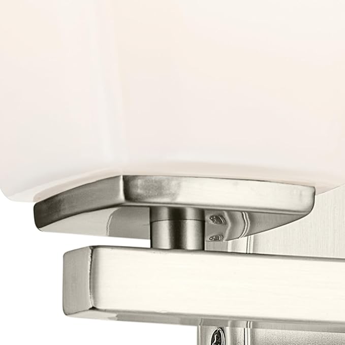 Kichler Marant 2-Light Bathroom Vanity Light Fixture with Opal Glass, 14.25" Modern Wall Mount Light in Brushed Nickel for Bathroom, Powder Room, Over Mirror (14.25" W x 9.5" H), 55215NI