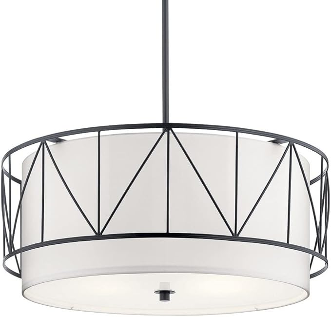 Kichler Birkleigh 11.5" 4 Light Pendant Classic with Satin Etched Glass in Gold