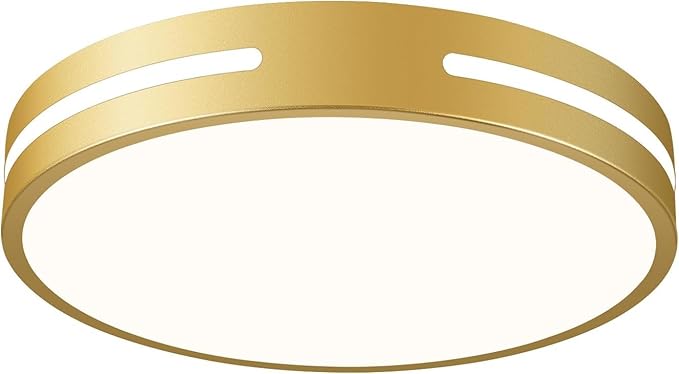 Modern Gold Flush Mount Ceiling Light Mid-Century LED Ceiling Light Bedroom Light Fixture Minimalist Ceiling Lamp for Living Room Kitchen Hallway Bedroom 15.75 Inch
