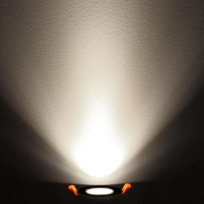 inShareplus 2 Inch LED Downlight, 3W Recessed Lighting 220LM COB Dimmable, 4000K Natural White, CRI80, Black Trim, Ceiling Lights with LED Driver, 12 Pack