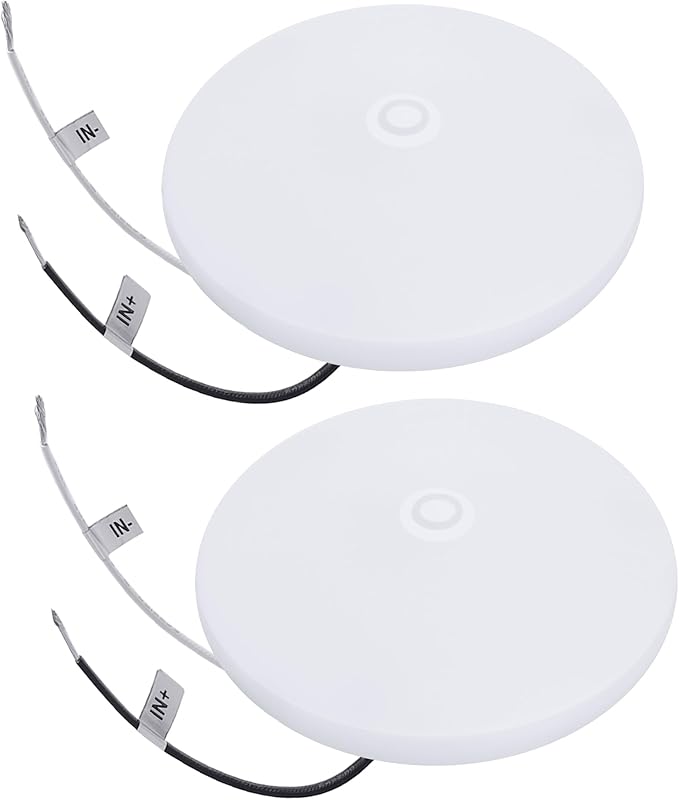 Facon 2-Pack Ultra Slim 4.5'' 12V RV Puck Lights w/Switch, SY-SM45 4000K Cool White LED Interior Lights for RVs, Camper Van, Boats, 12V Dome Light Fixture – cETL Certified