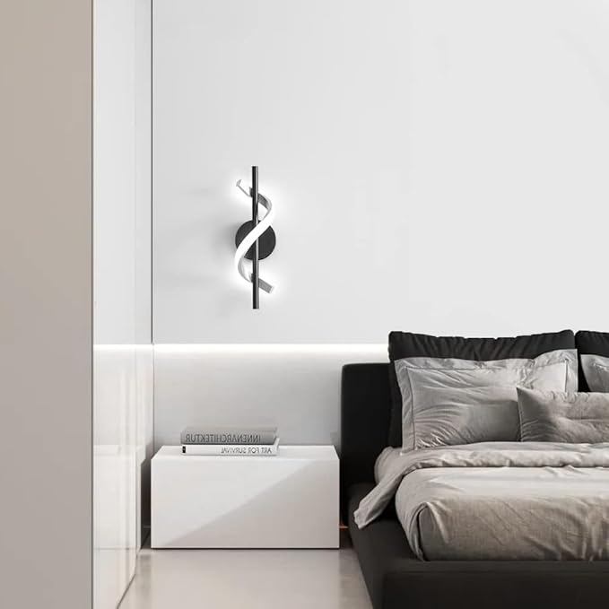 Modern Wall Sconces Set of Two, 9W Hardwired Wall Lighting Fixture Lamps LED Aluminum Wall Lamps for Bedroom Living Room Hallway Hotel Indoor (Cold White)
