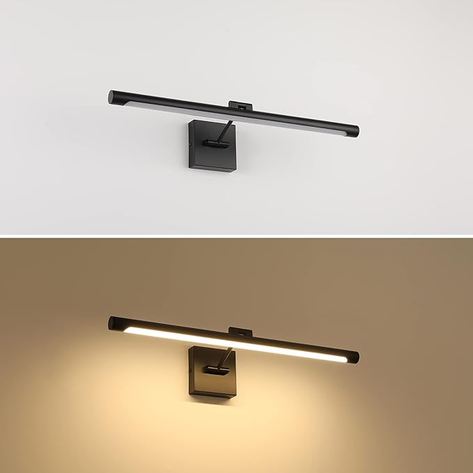 Joosenhouse LED Picture Light Modern Black Art Display Light Artwork Display Light for Paintings 14W (70W Eqv) Hardwired Connection 3000K 24.4 inches
