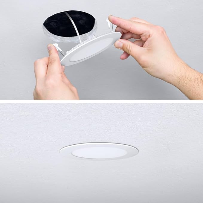 Feit Electric 4" LED Canless Recessed Downlight with Night Light Mode and Integrated J-Box, 75W EQ, Dimmable, 5CCT Selectable White, 90 CRI, 850 Lumens, 45-Year Lifetime, LEDR4XT/HO/NL5CCTCA4, 4 Pack