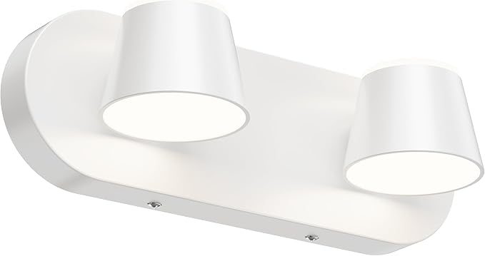 URSOLA 2 Light Bathroom Vanity Light LED White Wall Light Fixtures Up and Down Rotatable Dimmable 13 inch Bathroom Lighting