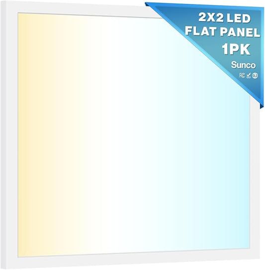 Sunco 2x2 LED Flat Panel Light, Dual Selectable CCT 4000K/5000K/6000K & Selectable Wattage 30W/35W/40W, 5200 Lumens, Dimmable 0-10V, Back-Lit Troffer Replacement Light Fixture ETL