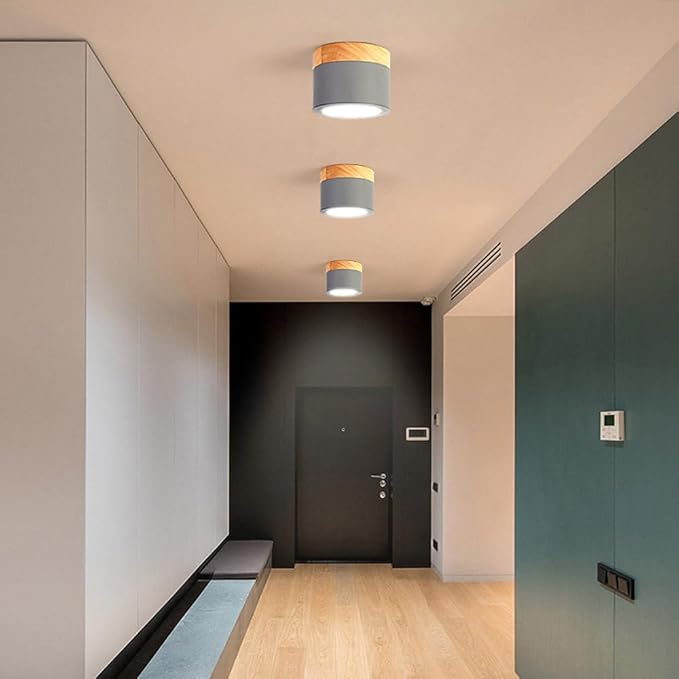 4.2-Inch Macaron Style Ceiling Light, Nordic Modern Ceiling Light Fixture, 15W LED Mini Cylinder Minimalist Close to Ceiling Lamp for Bedroom Hallway Entryway Kitchen Foyer Office