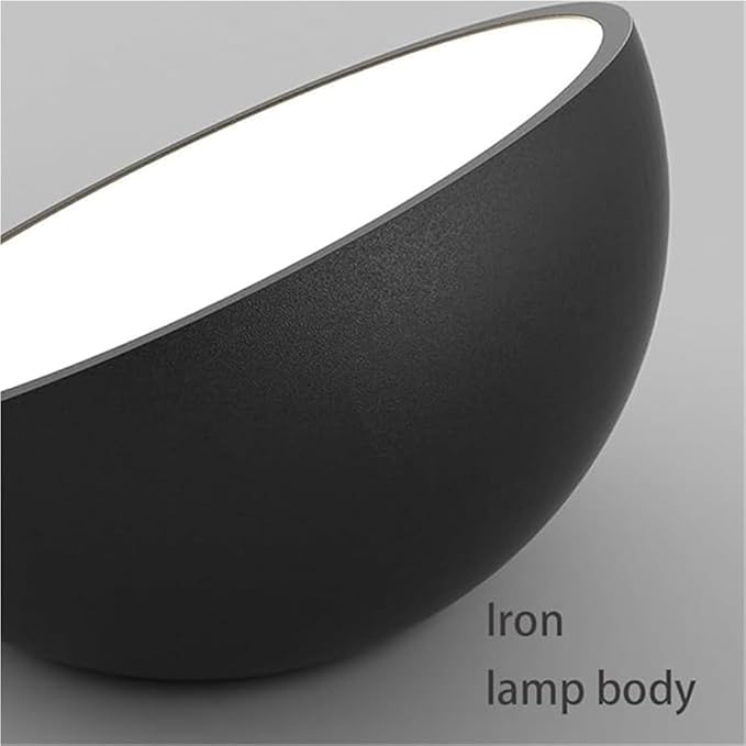 KISAD Modern and Minimalism Semi-Circular Ceiling Lights Iron Body Semi Flush Mount Ceiling Lamp Available in Black and White Three-Color Mode Ceiling Light Fixture for Bedroom(Black,30CM/11.8IN)