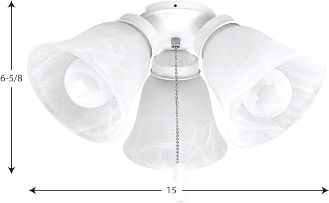 Progress Lighting AirPro Collection Three-Light Ceiling Fan Light