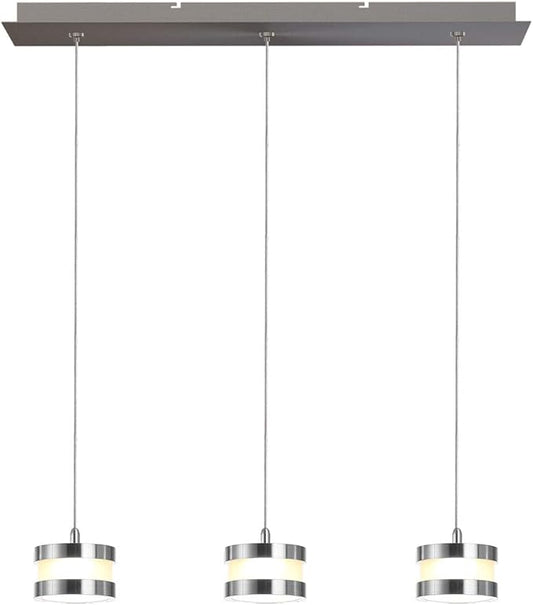 Mercury 3 Mini Pendant Lighting Nickel - LED Hanging Light Fixture for Kitchen Island, Bar, Foyer - Cluster Pendants - Dimmable, Adjustable Wire, Lamp Bulb Included