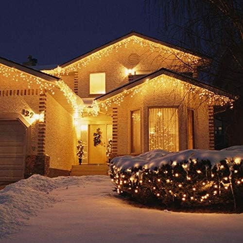 Lainin 3.5M/11ft 96 LED Warm White Linkable Fairy Curtain String Light with 8 Modes Memory Functional Controller for Indoor/Outdoor/Patio/Wedding/Valentines Day/Christmas Decor