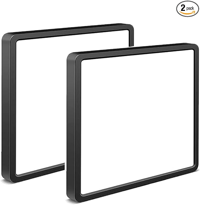 2Pack 12inch Square Black 3200LM LED Flush Mount Ceiling Light,28W White 6000K Slim Surface Mount Ceiling Light Fixture for Kitchen Bedroom Living Room