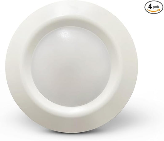Sea Gull Lighting 14550S-15 Generation Lighting Traverse Lyte Round 6 in. 3000K, Canless Integrated LED Recessed Light, 925 Lumens, 90 CRI, T24 Complaint, Wet Rated in White Finish (4 Pack)