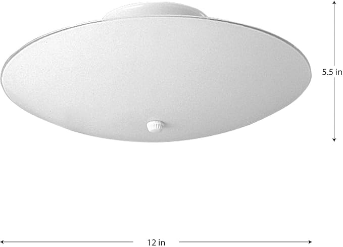 Progress Lighting 12" Round Glass 2-Light Close-to-Ceiling, Indoor, P4609-30, White