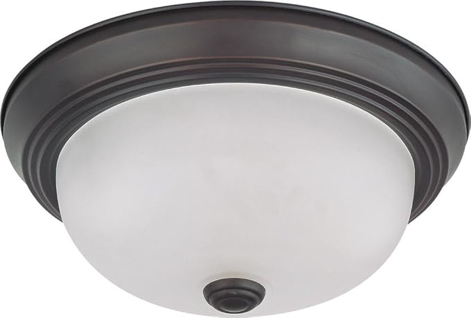 Nuvo Lighting 60/3145 Traditional Two Light Flush Mount from Close to Ceiling Mahogany Bronze Collection in Bronze/Dark Finish