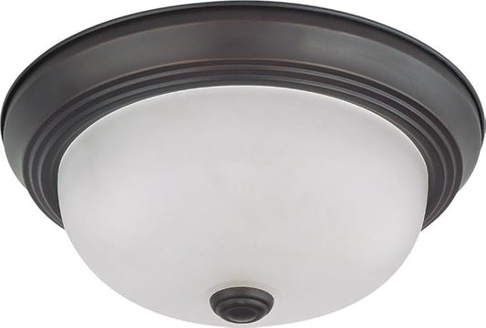 Nuvo Lighting 60/3145 Traditional Two Light Flush Mount from Close to Ceiling Mahogany Bronze Collection in Bronze/Dark Finish