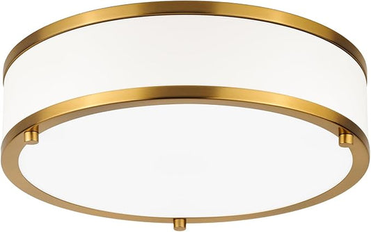 Edwarmlux 12.5 Inch LED Flush Mount Ceiling Light Fixture, 26W, Modern Ceiling Light, 3 Color Adjustable 3000K/4000K/5000K, Dimmable Ceiling Lamp for Bedroom Hallway Bathroom Kitchen (White Gold)
