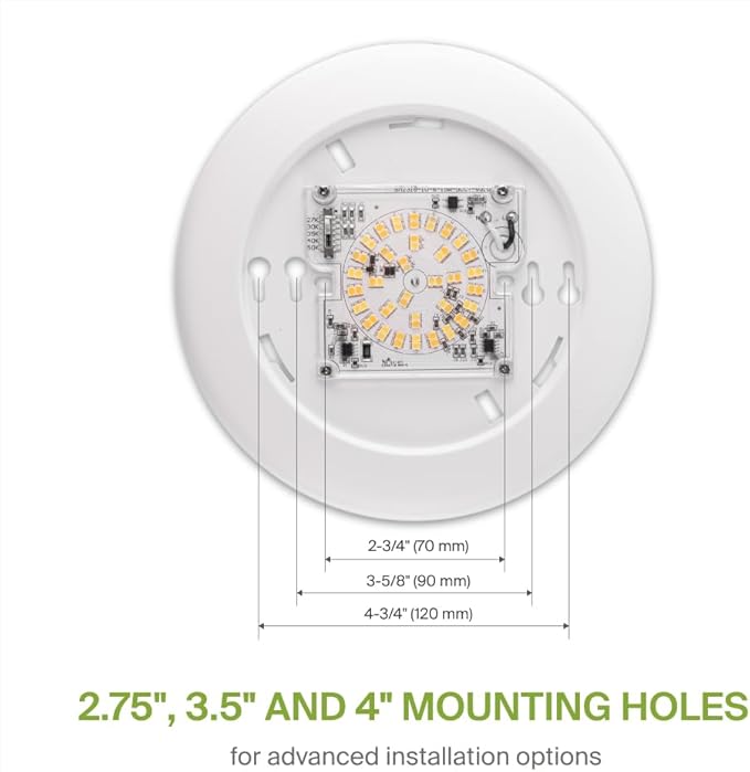 ASD 1 Pack LED Disk Lights 6 Inch, 15W 5CCT 2700K-5000K 1245LM CRI90+, Dimmable Flush Mount Ceiling Light Fixture, Low Profile Surface Mount Disc Lights, Junction Box or Recessed Can Install, UL
