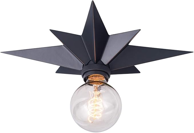 VILUXY Flush Mount Ceiling Light, Black Star Light Fixtures Ceiling for Hallway, Entryway, Study Room, Bedroom