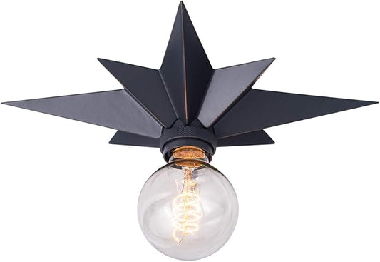 VILUXY Flush Mount Ceiling Light, Black Star Light Fixtures Ceiling for Hallway, Entryway, Study Room, Bedroom