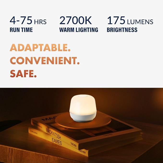 ‎Newhouse Lighting Coco, White 2700K Dimmable Cordless Portable USB-C Rechargeable Table Lamp NHTL-CO-WH, Cordless Desk Lamp for Living Room, Bedroom, Coffee Table, and Other Cozy Home Decor