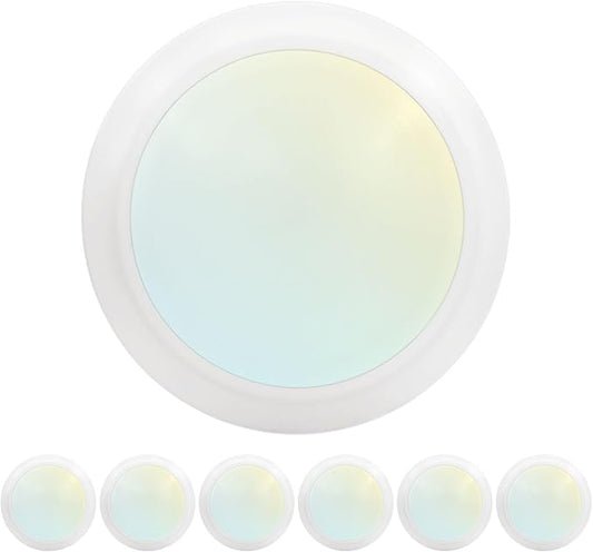 LUXRITE 6 Inch LED Disk Lights, Dimmable Flush Mount Ceiling Light, 5CCT Selectable 2700K 3000K 3500K 4000K 5000K, 12.5W, 1000LM (White, 6 Count (Pack of 1))