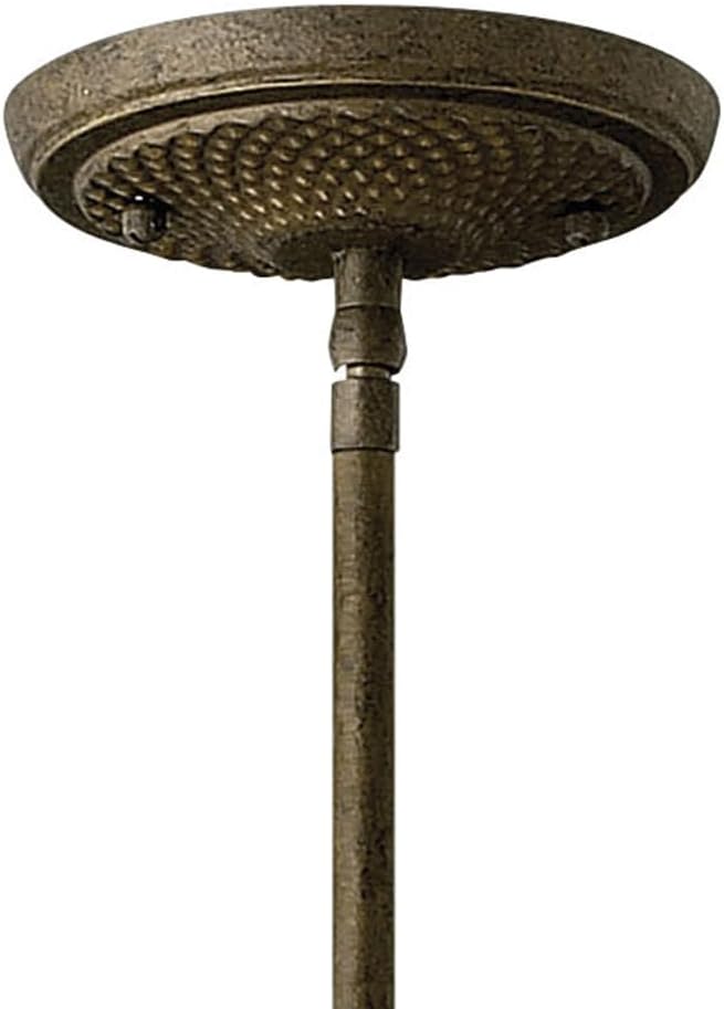 Hinkley Plantation Extra Small Single Pendant Light, Pineapple Design, Clear Optic Glass, Adjustable Height, Pearl Bronze Finish