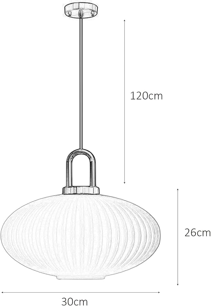 Industrial Vintage Pendant Lighting with Ribbed Glass Lamp Shade and Bronze Finish, Modern Retro Ceiling Light Hanging Lamp for Bedside Dining Table Kitchen Island (Transparent, 11.8")