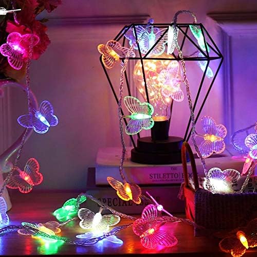 Butterfly Curtain Lights, 4.9ft 48 LED USB Window Fairy Lights 10 Butterflies 8 Modes Firefly Twinkle Timer String Lights with Remote for Room Bedroom Wall Ceiling Party Wedding Christmas